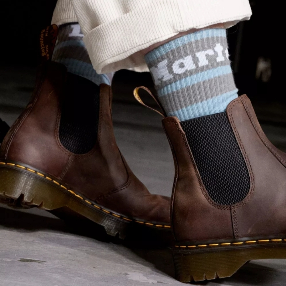 NWT Men's Dr. Martens Athletic Logo Blue and Gray Casual Socks